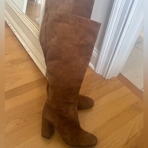 Alice + Olivia Beautiful Carmel Brown Suede Leather Boots Knee High
